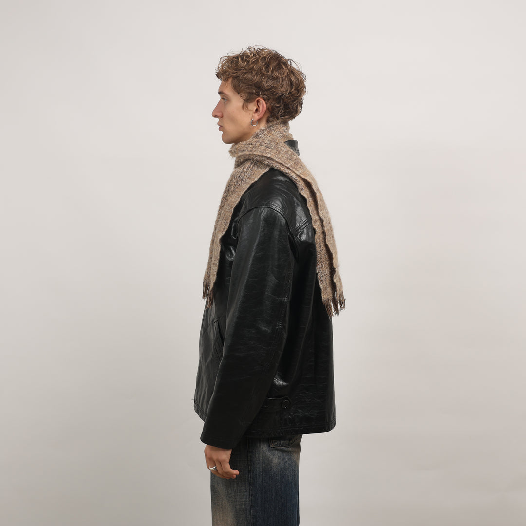 Ciro Citterio Leather Field Jacket - Large Black Leather