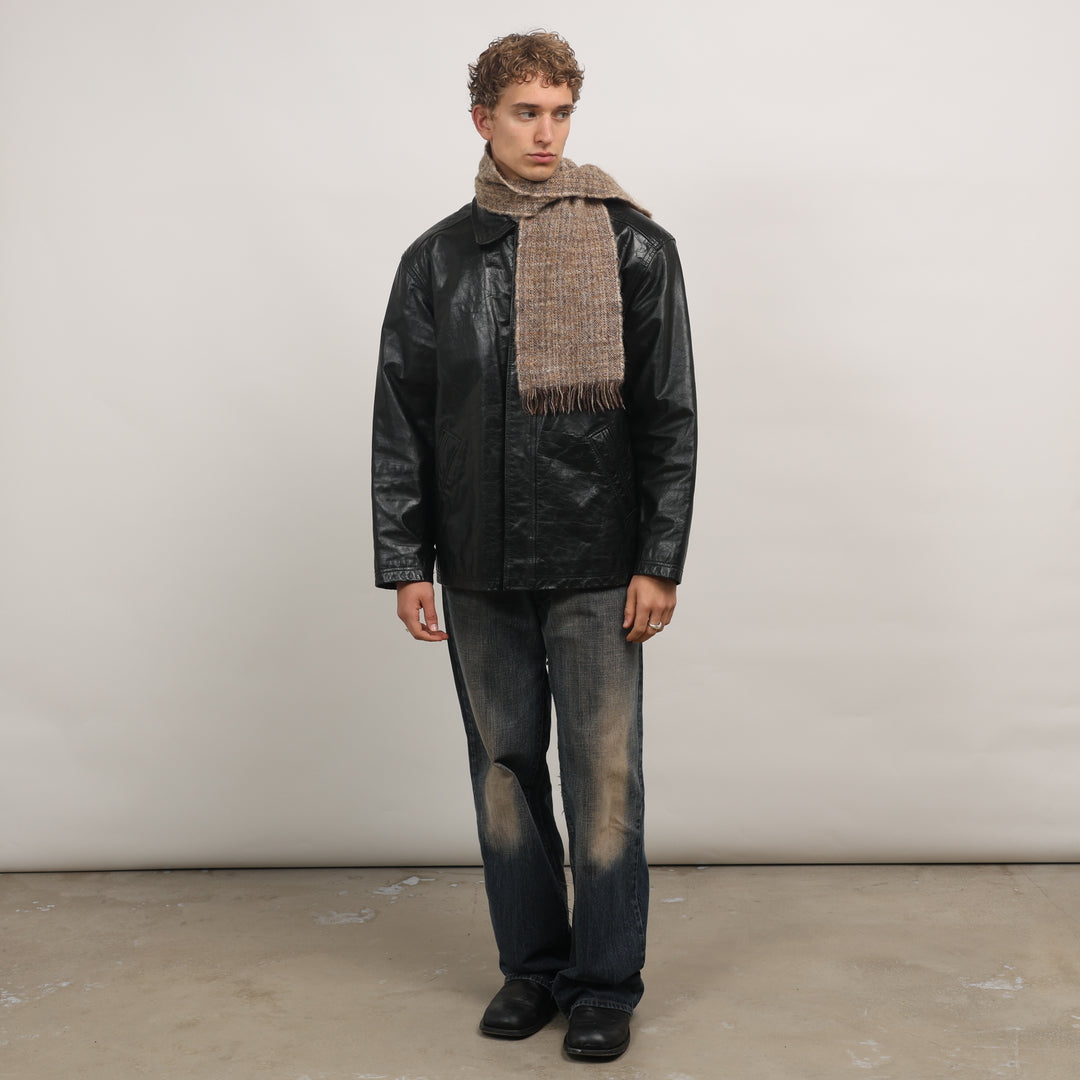 Ciro Citterio Leather Field Jacket - Large Black Leather