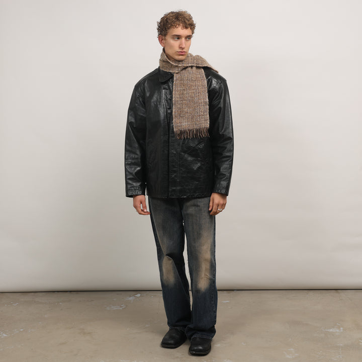 Ciro Citterio Leather Field Jacket - Large Black Leather