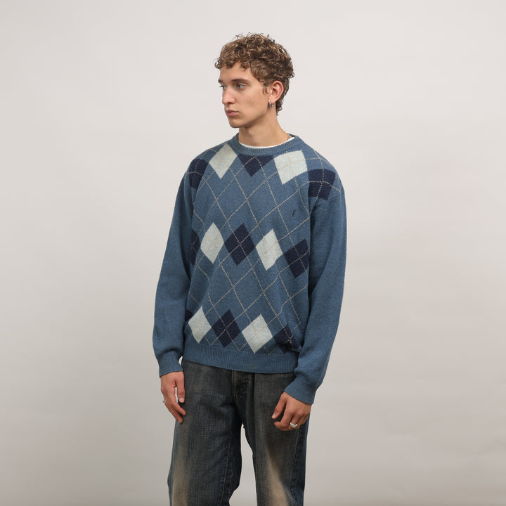 Yves Saint Laurent (YSL) Crewneck Jumper - XL Bottle Blue Wool