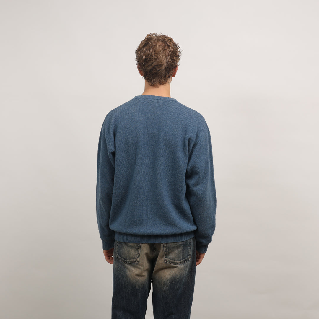 Yves Saint Laurent (YSL) Crewneck Jumper - XL Bottle Blue Wool
