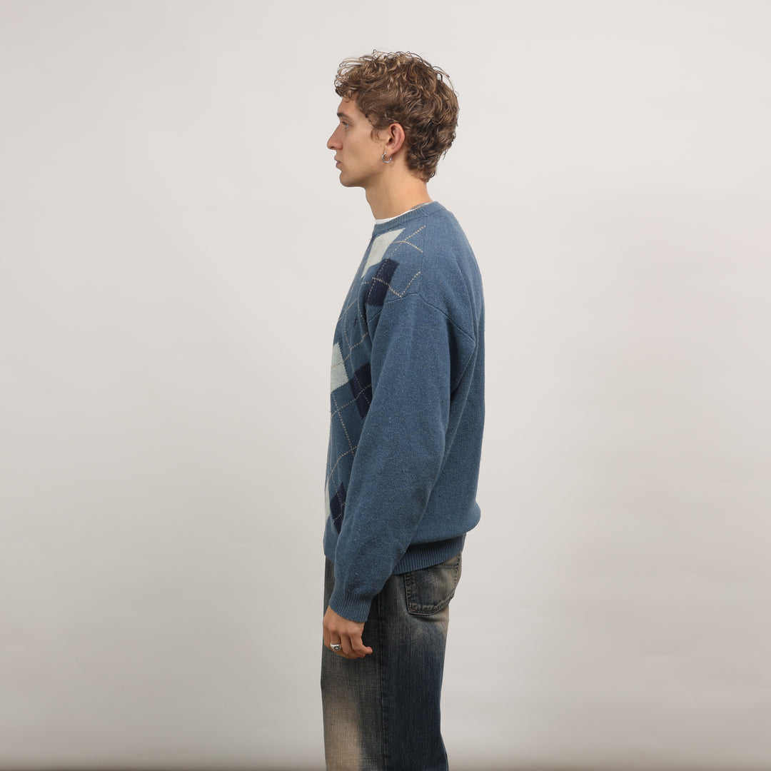 Yves Saint Laurent (YSL) Crewneck Jumper - XL Bottle Blue Wool