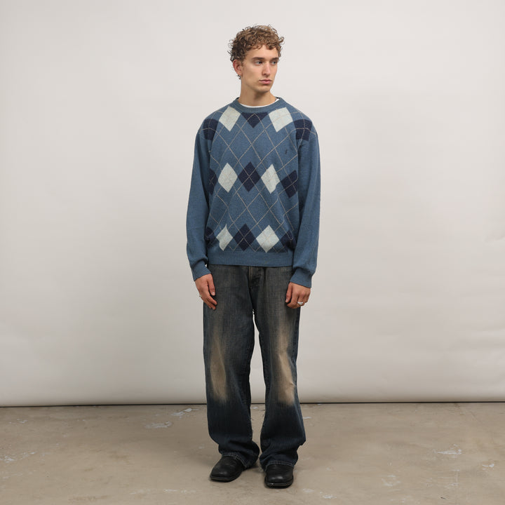 Yves Saint Laurent (YSL) Crewneck Jumper - XL Bottle Blue Wool