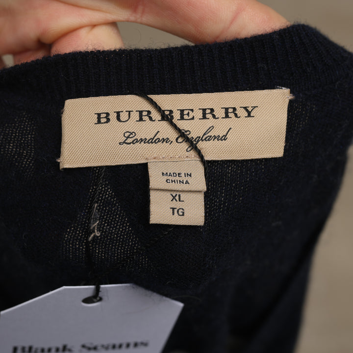 Burberry Crewneck Jumper - Medium Navy Blue Cashmere