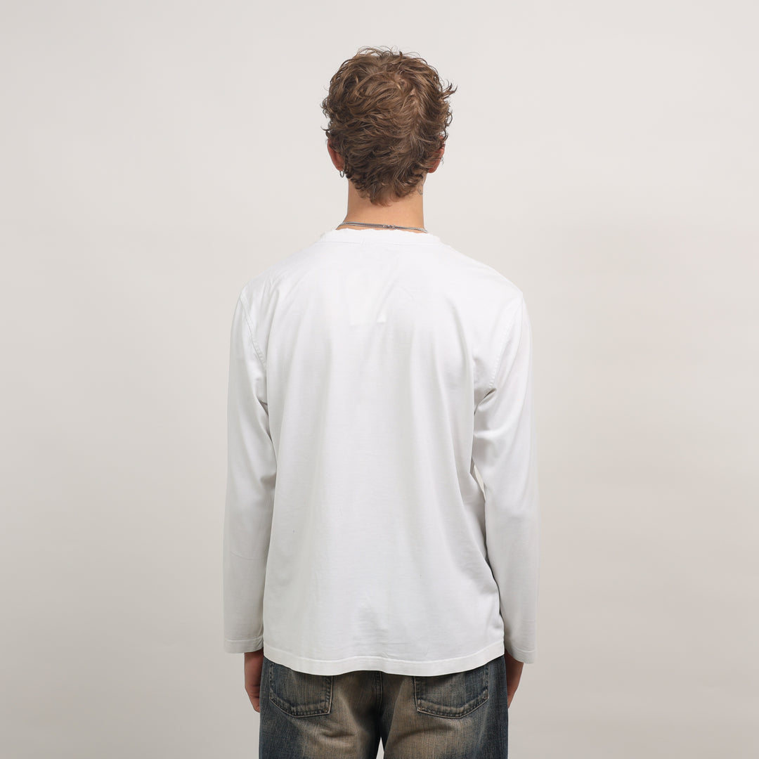 Burberry Long Sleeve T-shirt - Large White Cotton