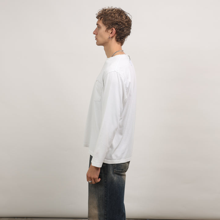 Burberry Long Sleeve T-shirt - Large White Cotton