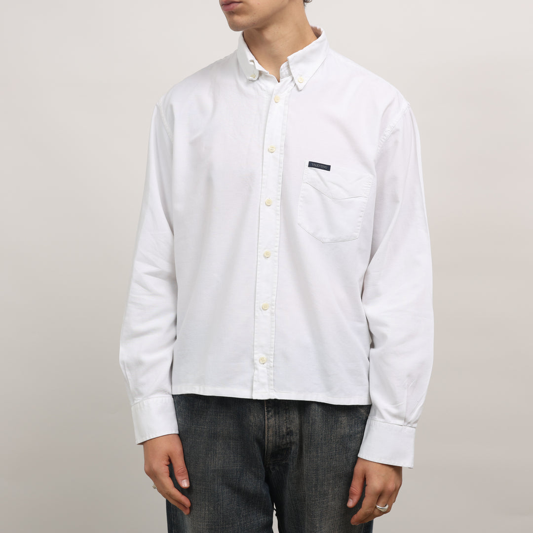 Valentino Oxford Shirt - XL White Cotton