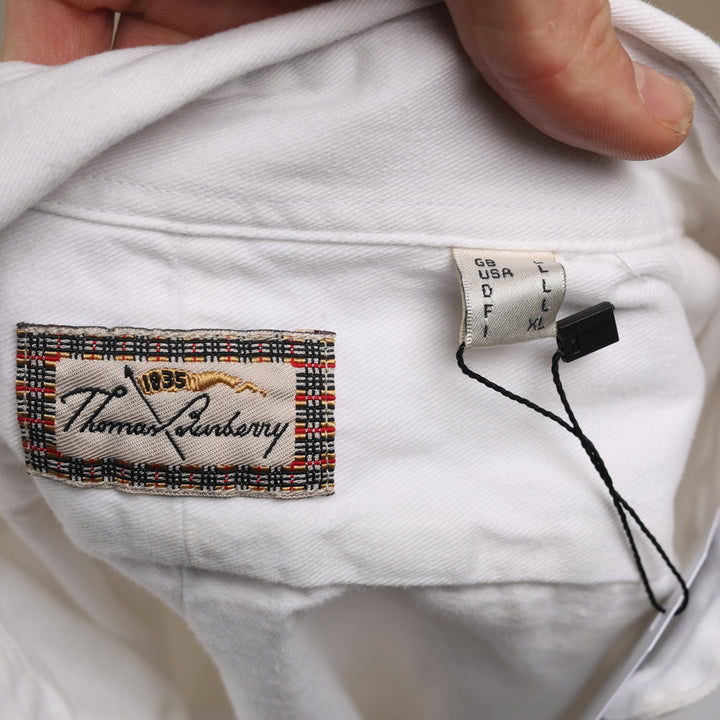 Thomas Burberry Oxford Shirt - Large White Cotton