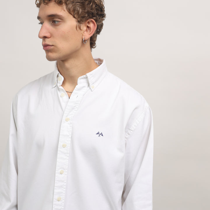 Thomas Burberry Oxford Shirt - Large White Cotton