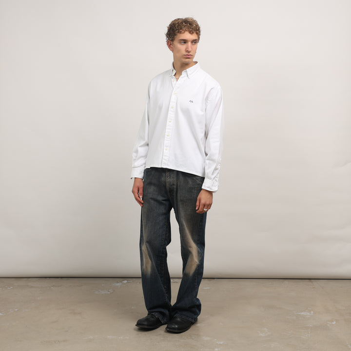Thomas Burberry Oxford Shirt - Large White Cotton
