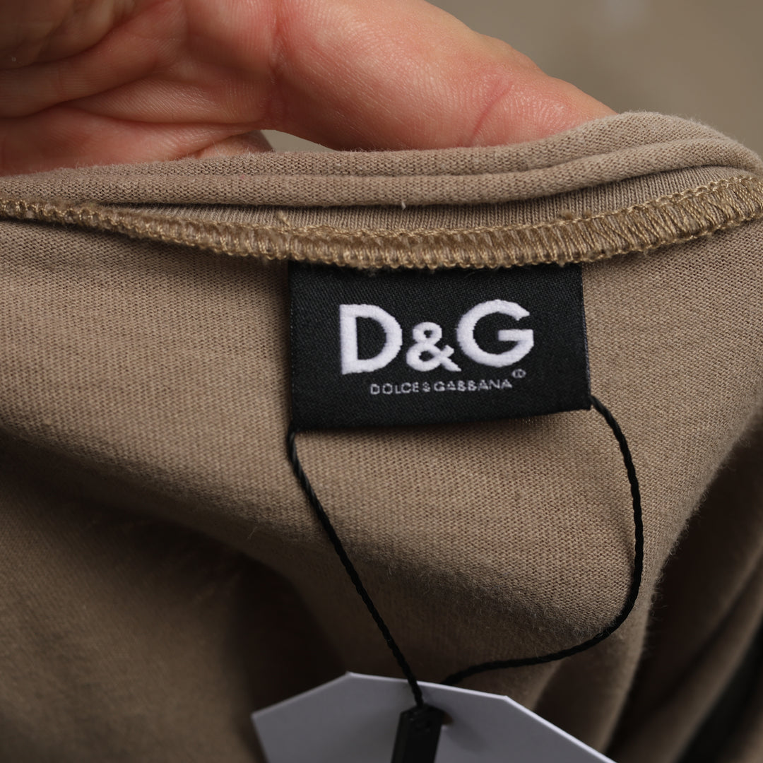 Dolce & Gabbana Long Sleeve T-shirt - Medium Khaki Green Cotton