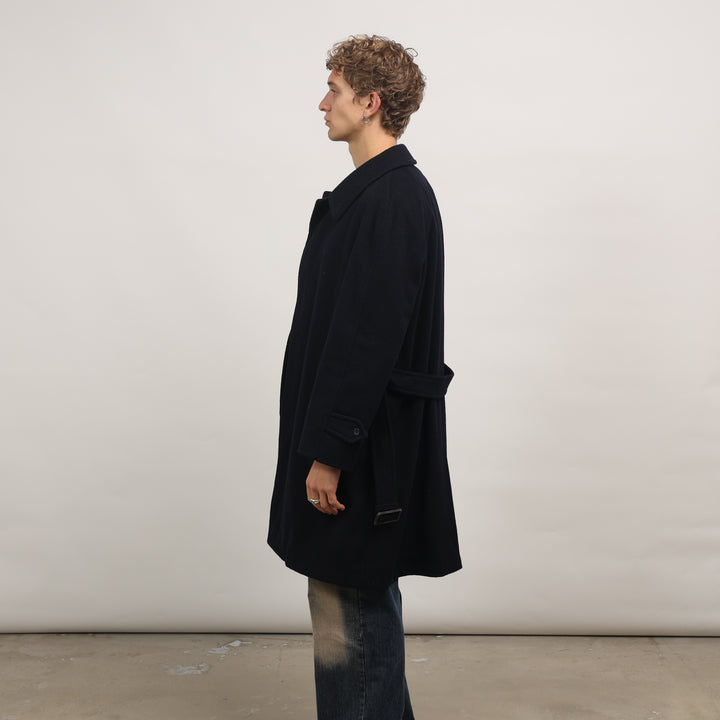 Burberry's Trench Coat - Medium Navy Blue Wool