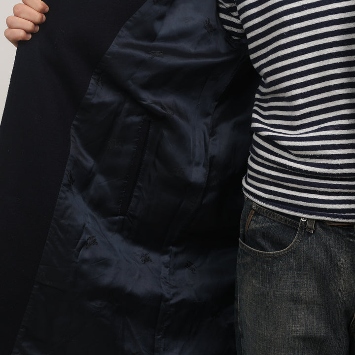 Burberry's Trench Coat - Medium Navy Blue Wool