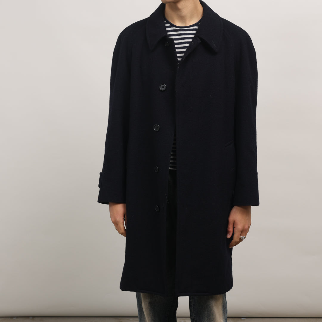 Burberry's Trench Coat - Medium Navy Blue Wool