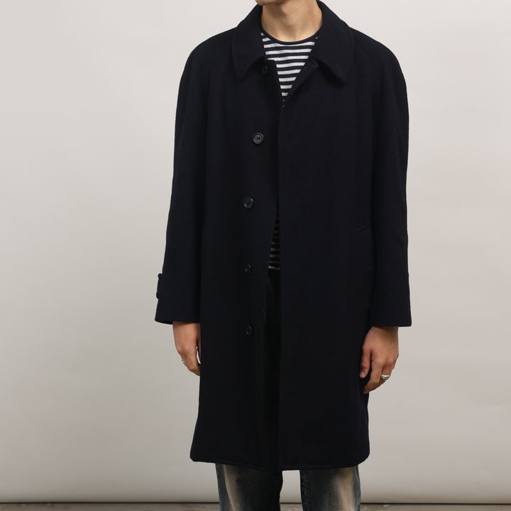 Burberry's Trench Coat - Medium Navy Blue Wool