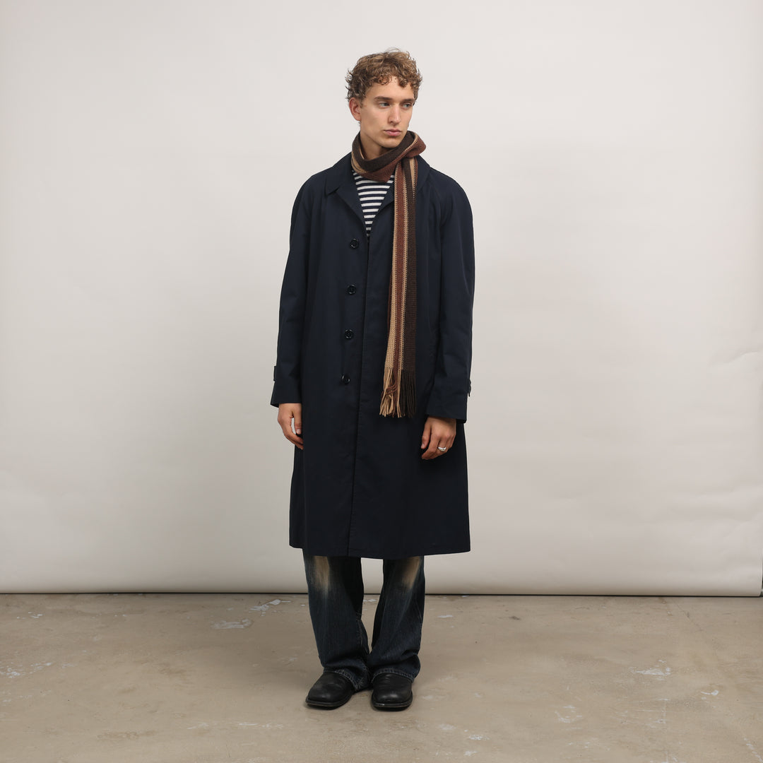 Burberry's Trench Coat - Medium Navy Blue Cotton