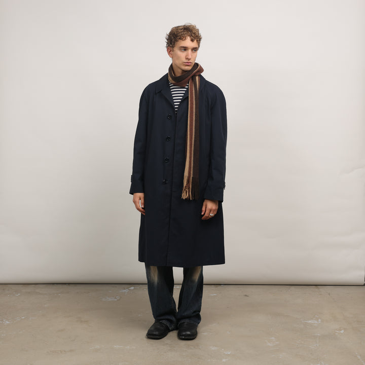 Burberry's Trench Coat - Medium Navy Blue Cotton