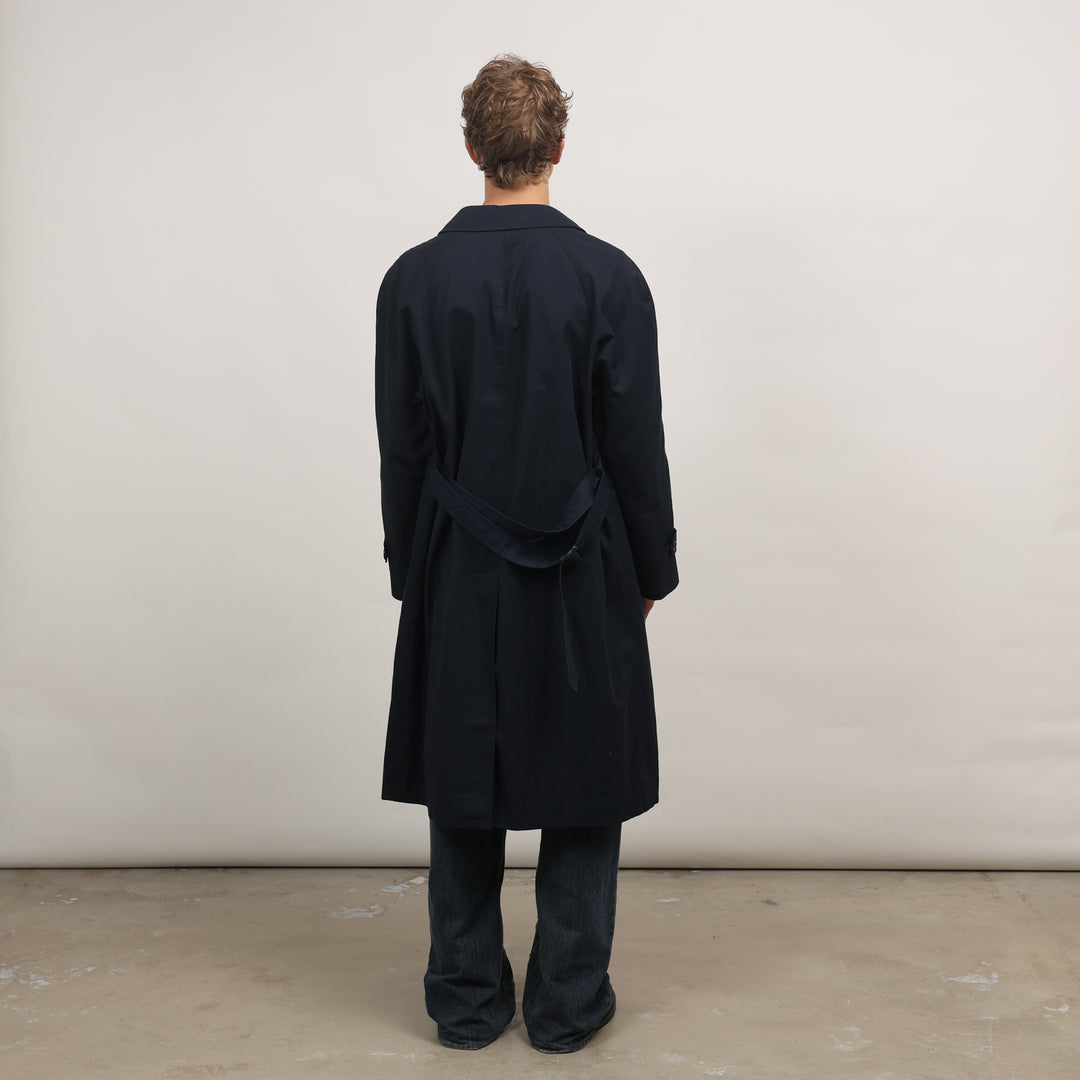 Burberry's Trench Coat - Medium Navy Blue Cotton