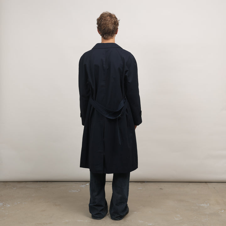 Burberry's Trench Coat - Medium Navy Blue Cotton