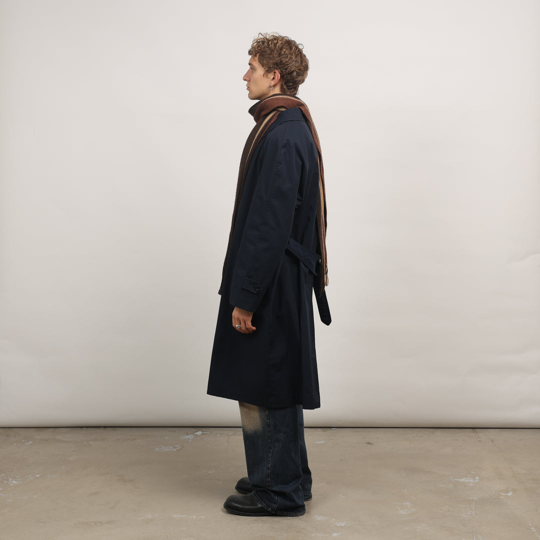 Burberry's Trench Coat - Medium Navy Blue Cotton