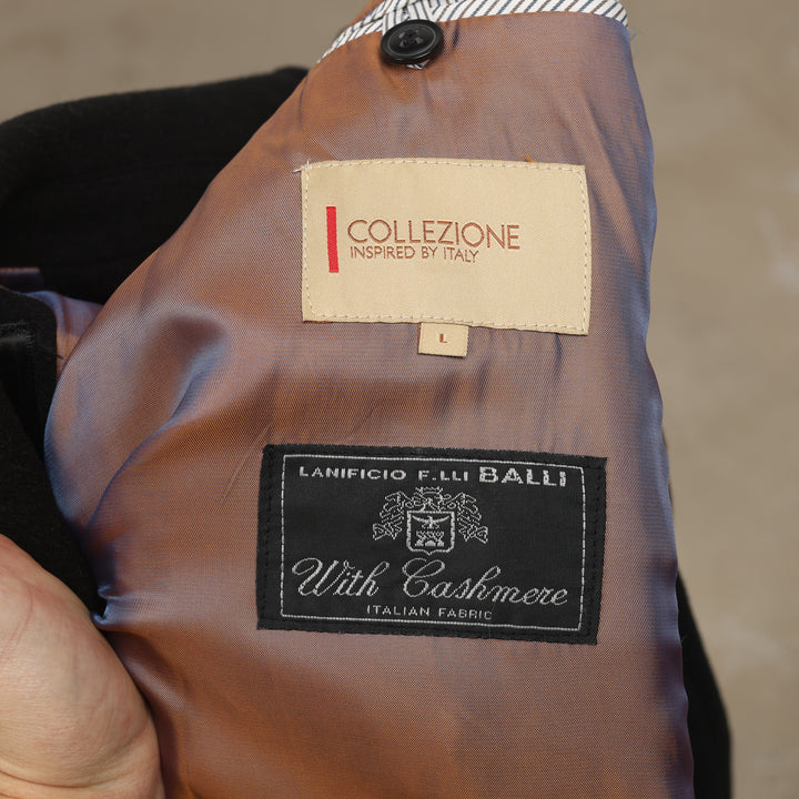 90's Overcoat - Large Black Cashmere