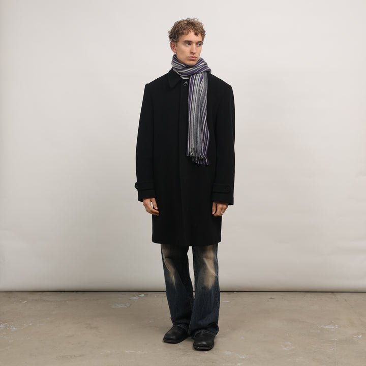 90's Overcoat - Large Black Cashmere