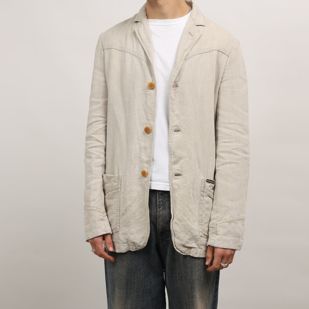 Marlboro Chore Jacket - Large Cream Cotton