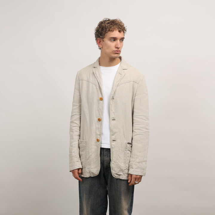 Marlboro Chore Jacket - Large Cream Cotton