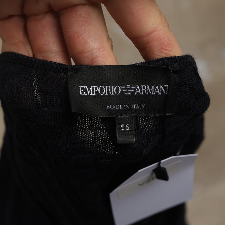 Emporio Armani Crewneck Jumper - Large Navy Blue Wool