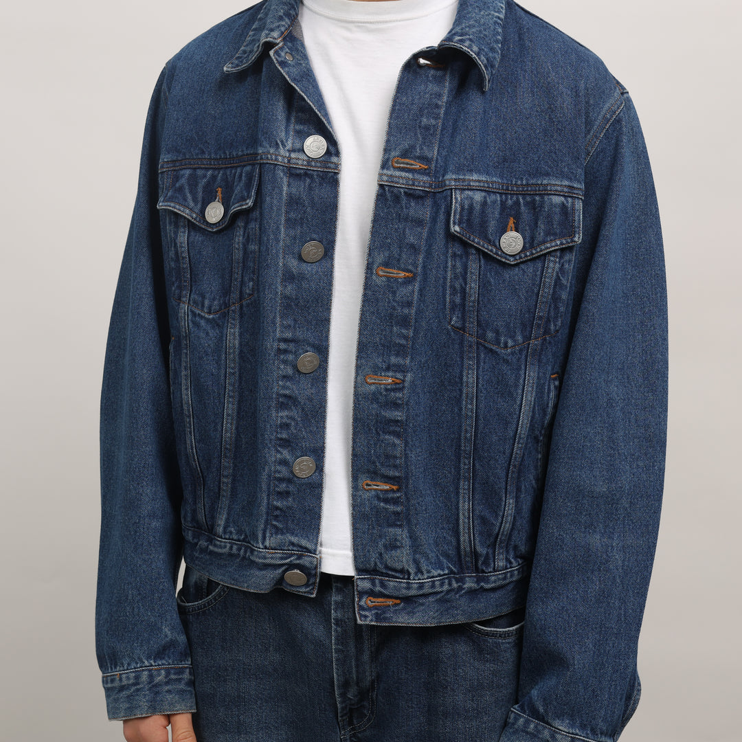 Armani Jeans Denim Jacket - Large Mid Blue Denim