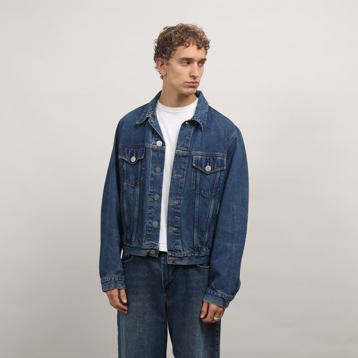 Armani Jeans Denim Jacket - Large Mid Blue Denim