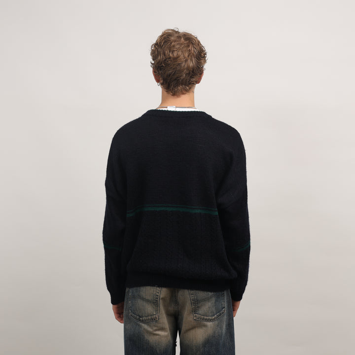 Hugo Boss Crewneck Jumper - XL Navy Blue Wool Blend
