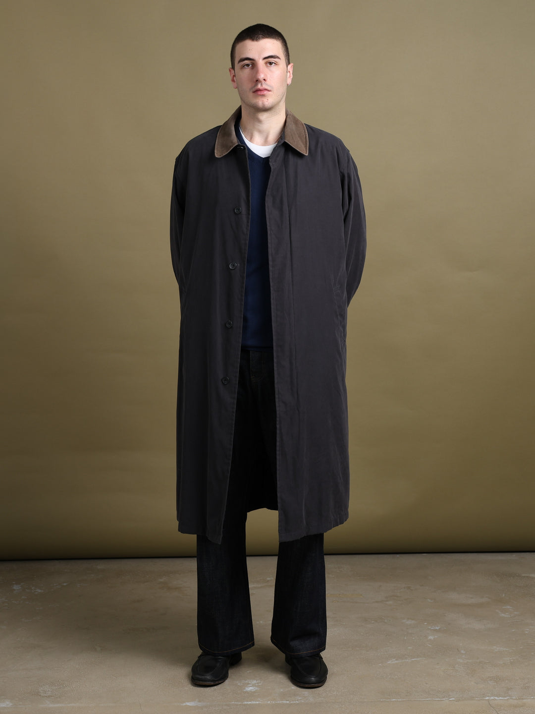 Balmain Overcoat Grey Men's XL - front