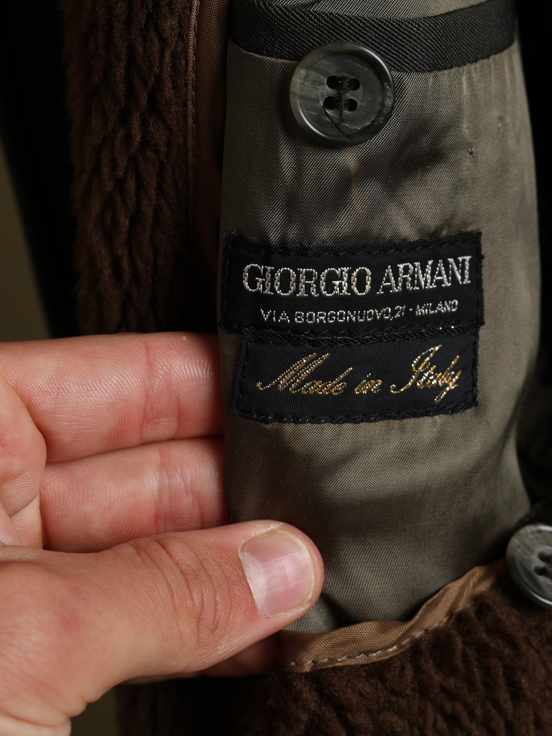 Giorgio Armani Overcoat Green Men's XL - detail 6