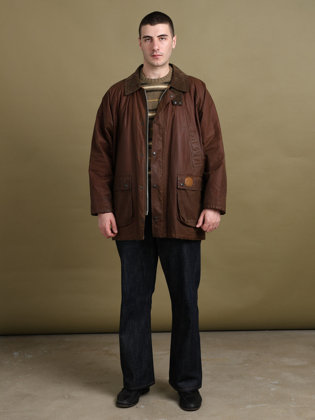 Burberry's Wax Jacket Brown Men's L - front