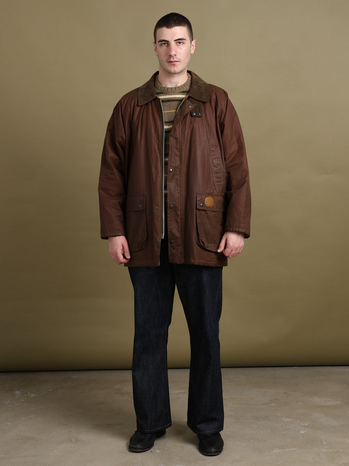 Burberry's Wax Jacket Brown Men's L - front