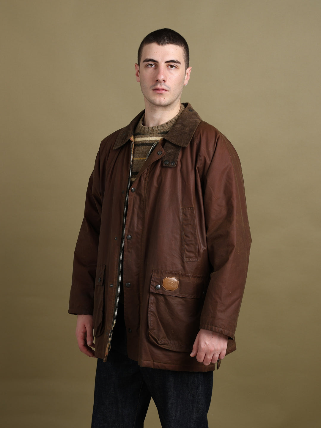Burberry's Wax Jacket Brown Men's L - back