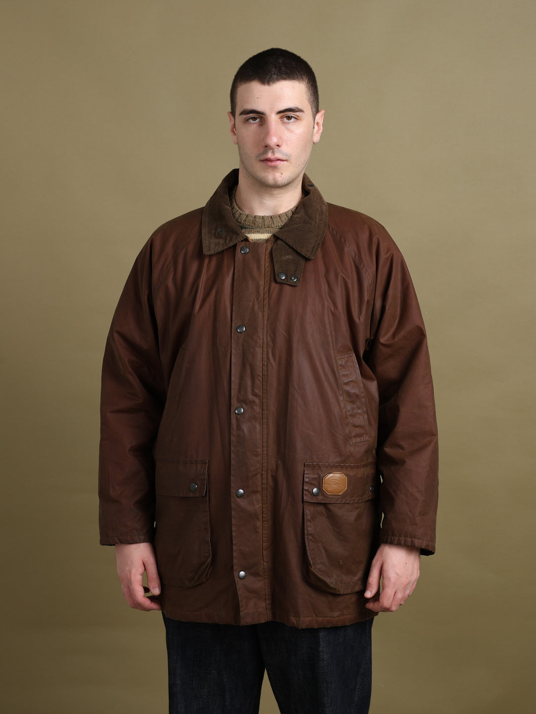 Burberry's Wax Jacket Brown Men's L - styled