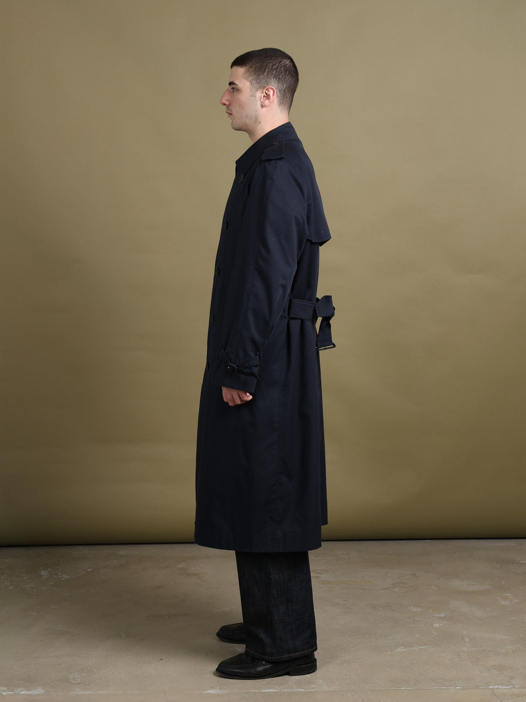 Burberry's Double Breasted Trench Coat Navy Men's L - detail 1