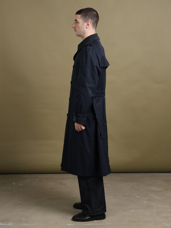 Burberry's Double Breasted Trench Coat Navy Men's L - styled