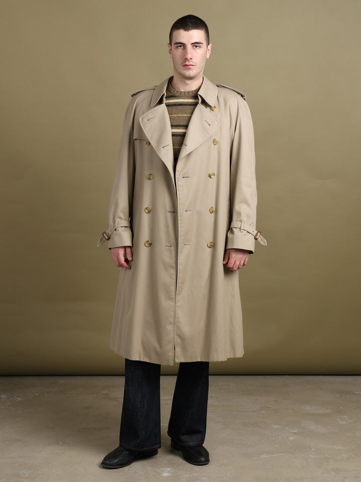 Burberry's Double Breasted Trench Coat Beige Men's XL - front