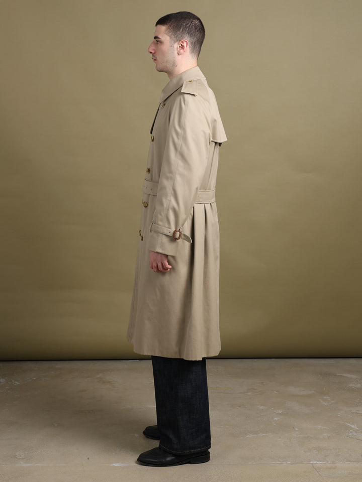 Burberry's Double Breasted Trench Coat Beige Men's XL - styled
