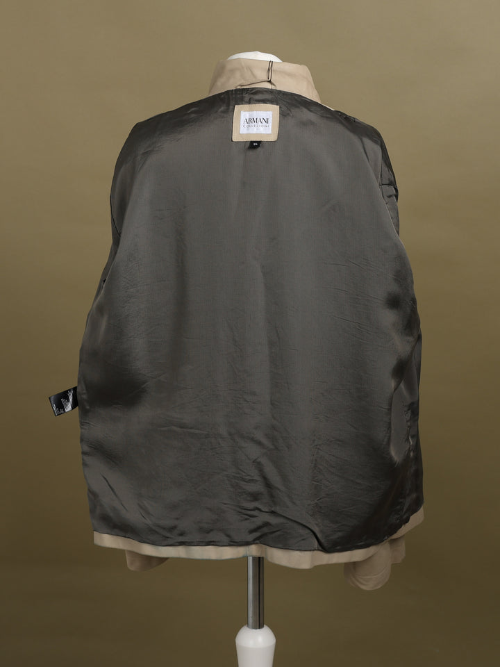 Armani Collezioni Leather Biker Jacket Beige Men's XL - detail 2