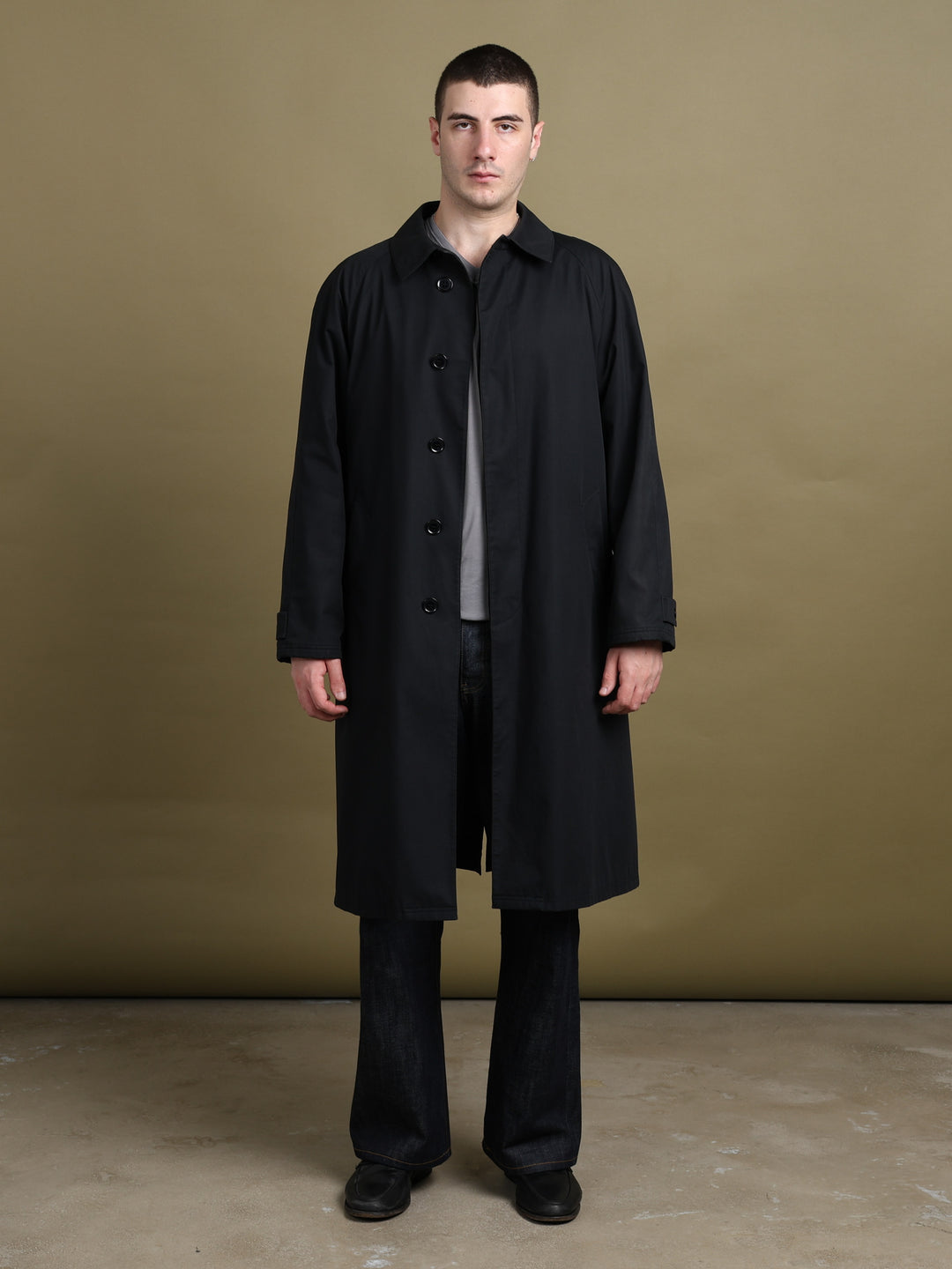 Armani Collezioni Overcoat Black Men's L - front