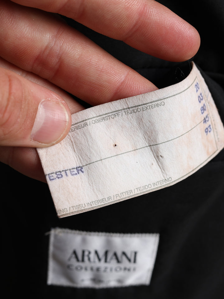 Armani Collezioni Overcoat Black Men's L - detail 6