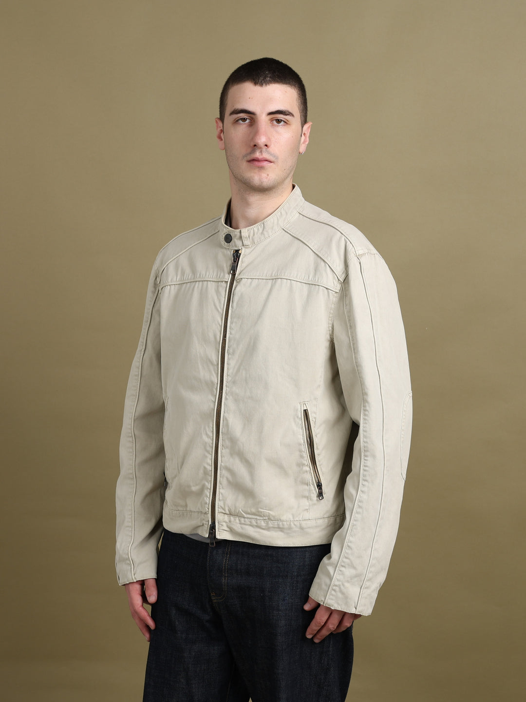 Armani Exchange Racer Jacket Beige Men's XL - styled