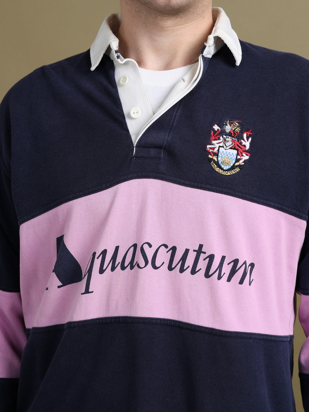 Aquascutum Rugby Shirt Navy Men's L - detail 2