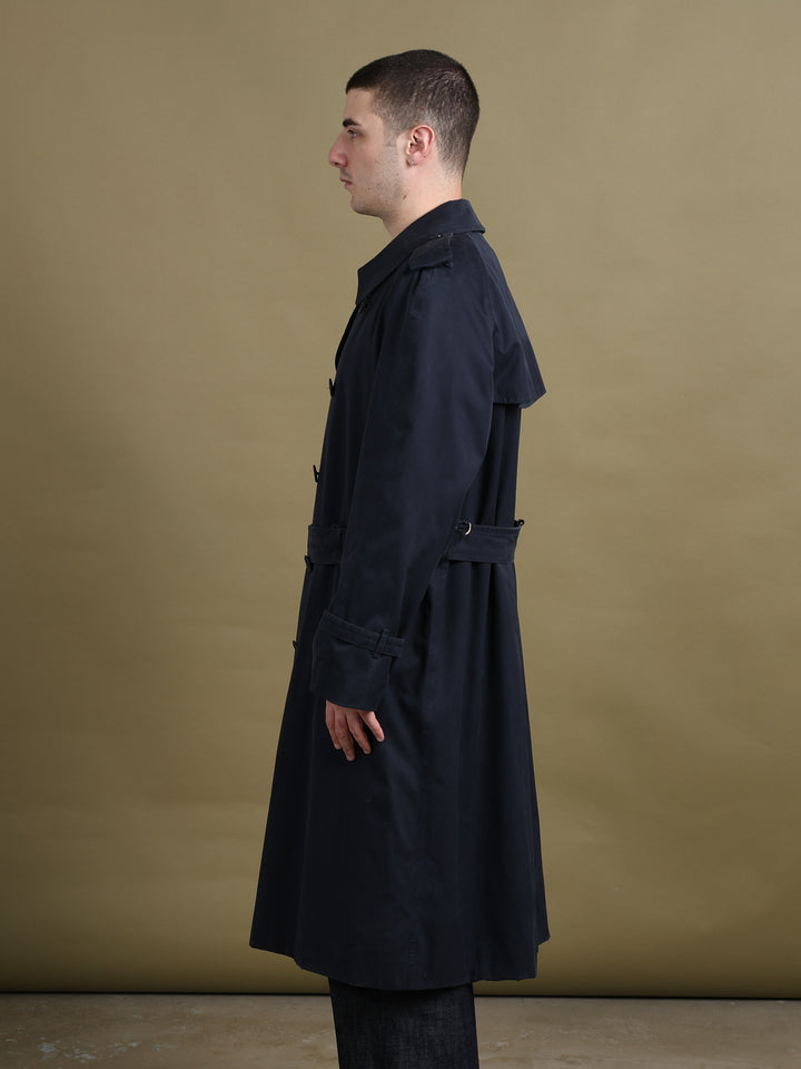 Burberry's Double Breasted Trench Coat Navy Men's XL - styled