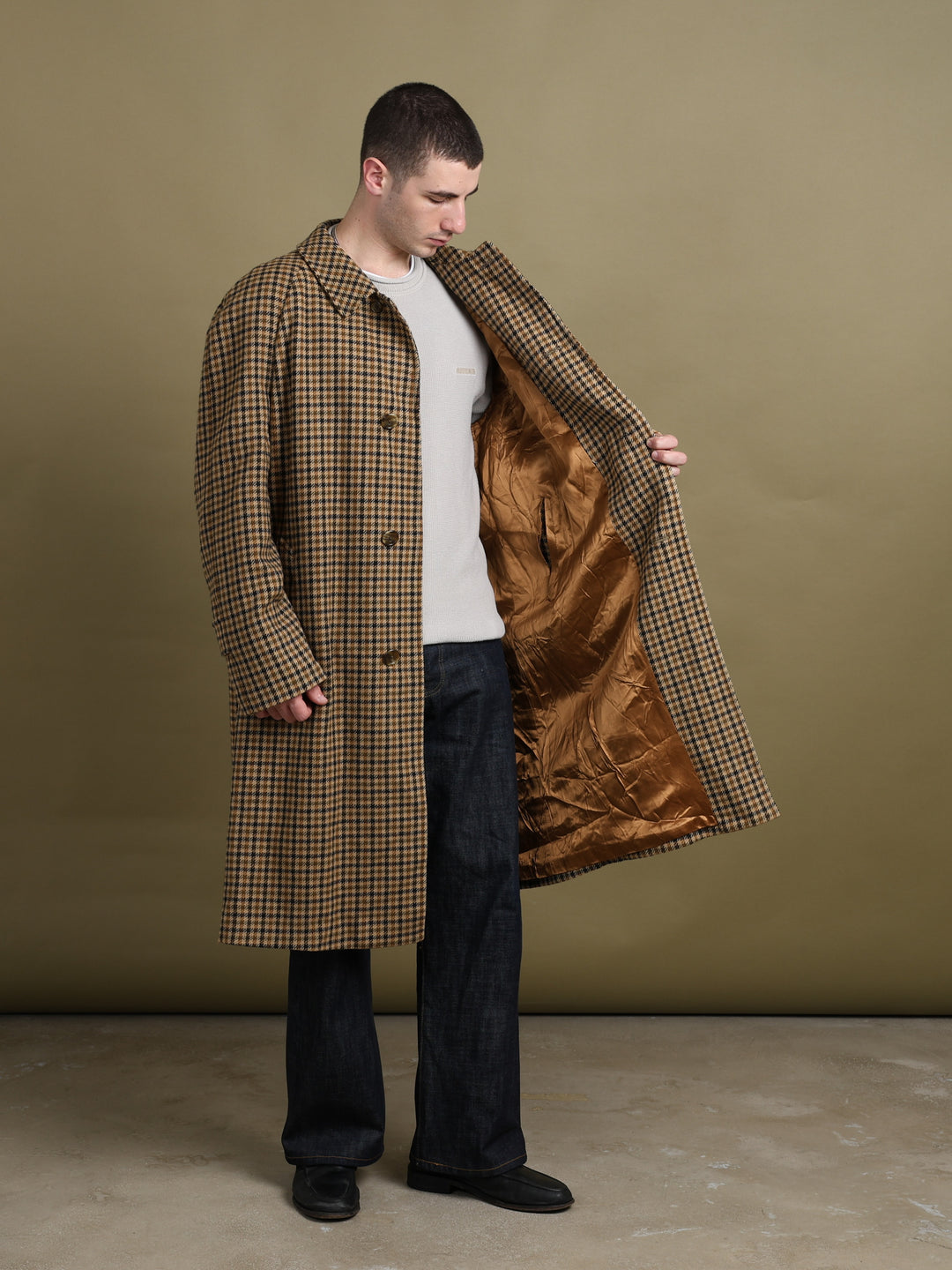 Aquascutum Overcoat Beige Men's XL - back