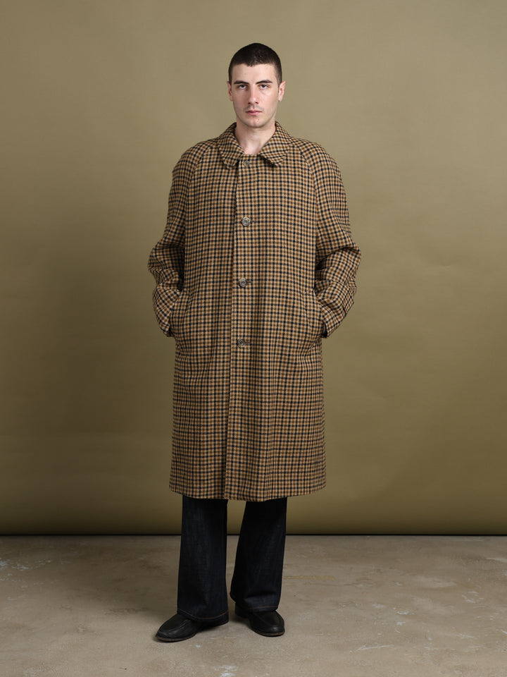Aquascutum Overcoat Beige Men's XL - fabric detail